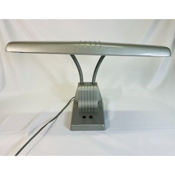 VTG 1950's DAZOR Art Deco Goose Neck Desk Lamp MCM Model 1000 Fluorescent - Picture 1 of 11